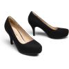 image:imageDREAM PAIRS Tiffany Womens Classic Elegant Versatile Low Stiletto Heel Dress Platform Pumps ShoesBlackSuede
