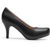 image:imageDREAM PAIRS Tiffany Womens Classic Elegant Versatile Low Stiletto Heel Dress Platform Pumps ShoesBlackpu