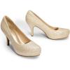 image:imageDREAM PAIRS Tiffany Womens Classic Elegant Versatile Low Stiletto Heel Dress Platform Pumps ShoesGold