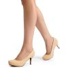 image:imageDREAM PAIRS Tiffany Womens Classic Elegant Versatile Low Stiletto Heel Dress Platform Pumps ShoesNudeSuede
