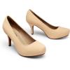 image:imageDREAM PAIRS Tiffany Womens Classic Elegant Versatile Low Stiletto Heel Dress Platform Pumps ShoesNudeSuede
