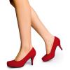 image:imageDREAM PAIRS Tiffany Womens Classic Elegant Versatile Low Stiletto Heel Dress Platform Pumps ShoesRed