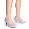 image:imageDREAM PAIRS Tiffany Womens Classic Elegant Versatile Low Stiletto Heel Dress Platform Pumps ShoesSilver