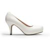 image:imageDREAM PAIRS Tiffany Womens Classic Elegant Versatile Low Stiletto Heel Dress Platform Pumps ShoesWhitePu