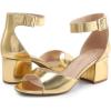 image:imageDREAM PAIRS Women Chunky Block Heels Open Toe Ankle Strap Buckle Comfortable Heeled Sandals Wedding Party Dress ShoesGoldmetallic