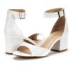 image:imageDREAM PAIRS Women Chunky Block Heels Open Toe Ankle Strap Buckle Comfortable Heeled Sandals Wedding Party Dress ShoesNude Polyurethane