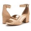 image:imageDREAM PAIRS Women Chunky Block Heels Open Toe Ankle Strap Buckle Comfortable Heeled Sandals Wedding Party Dress ShoesNude Suede