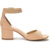 image:imageDREAM PAIRS Women Chunky Block Heels Open Toe Ankle Strap Buckle Comfortable Heeled Sandals Wedding Party Dress ShoesNudeSuede