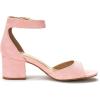 image:imageDREAM PAIRS Women Chunky Block Heels Open Toe Ankle Strap Buckle Comfortable Heeled Sandals Wedding Party Dress ShoesPink Suede