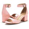 image:imageDREAM PAIRS Women Chunky Block Heels Open Toe Ankle Strap Buckle Comfortable Heeled Sandals Wedding Party Dress ShoesPink Suede