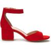 image:imageDREAM PAIRS Women Chunky Block Heels Open Toe Ankle Strap Buckle Comfortable Heeled Sandals Wedding Party Dress ShoesRedSuede