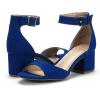 image:imageDREAM PAIRS Women Chunky Block Heels Open Toe Ankle Strap Buckle Comfortable Heeled Sandals Wedding Party Dress ShoesRoyal Blue