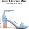image:imageDREAM PAIRS Womens Chunk Low Heel Pump SandalsBabyBlueSuede
