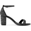 image:imageDREAM PAIRS Womens Chunk Low Heel Pump SandalsBlackRhinestone