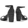 image:imageDREAM PAIRS Womens Chunk Low Heel Pump SandalsBlackRhinestone