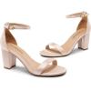 image:imageDREAM PAIRS Womens Chunk Low Heel Pump SandalsChampagnesatin