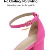 image:imageDREAM PAIRS Womens Chunk Low Heel Pump SandalsFuchsiasuede