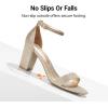 image:imageDREAM PAIRS Womens Chunk Low Heel Pump SandalsGoldGlitter