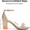 image:imageDREAM PAIRS Womens Chunk Low Heel Pump SandalsGoldGlitter