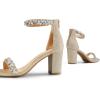image:imageDREAM PAIRS Womens Chunk Low Heel Pump SandalsGoldrhinestone