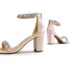 image:imageDREAM PAIRS Womens Chunk Low Heel Pump SandalsNude Pinksatin