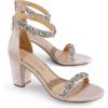 image:imageDREAM PAIRS Womens Chunk Low Heel Pump SandalsNude Pinksatin