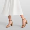 image:imageDREAM PAIRS Womens Chunk Low Heel Pump SandalsNude Pu
