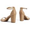 image:imageDREAM PAIRS Womens Chunk Low Heel Pump SandalsNudePu