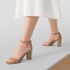 image:imageDREAM PAIRS Womens Chunk Low Heel Pump SandalsNudePu