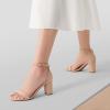 image:imageDREAM PAIRS Womens Chunk Low Heel Pump SandalsNudeSuede