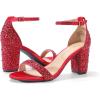 image:imageDREAM PAIRS Womens Chunk Low Heel Pump SandalsRedRhinestone