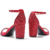 image:imageDREAM PAIRS Womens Chunk Low Heel Pump SandalsRedRhinestone