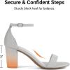 image:imageDREAM PAIRS Womens Chunk Low Heel Pump SandalsSilverGlitter