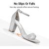 image:imageDREAM PAIRS Womens Chunk Low Heel Pump SandalsSilverGlitter