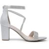 image:imageDREAM PAIRS Womens Chunk Low Heel Pump SandalsSilverglitter