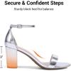 image:imageDREAM PAIRS Womens Chunk Low Heel Pump SandalsSilvermetallic