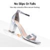 image:imageDREAM PAIRS Womens Chunk Low Heel Pump SandalsSilvermetallic