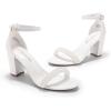 image:imageDREAM PAIRS Womens Chunk Low Heel Pump SandalsWhitePearl