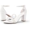 image:imageDREAM PAIRS Womens Chunk Low Heel Pump SandalsWhitePearl
