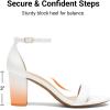 image:imageDREAM PAIRS Womens Chunk Low Heel Pump SandalsWhitePu