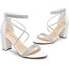 image:imageDREAM PAIRS Womens Chunk Low Heel Pump SandalsWhitepu