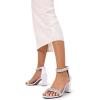 image:imageDREAM PAIRS Womens Chunk Low Heel Pump SandalsWhitesatin