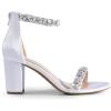 image:imageDREAM PAIRS Womens Chunk Low Heel Pump SandalsWhitesatin