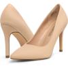 image:imageDREAM PAIRS Womens Closed Toe High Heels Dress Pointed Toe Wedding Pump ShoesNudeNubuck