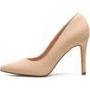 image:imageDREAM PAIRS Womens Closed Toe High Heels Dress Pointed Toe Wedding Pump ShoesNudeNubuck