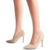 image:imageDREAM PAIRS Womens Closed Toe High Heels Dress Pointed Toe Wedding Pump ShoesNudeSuede