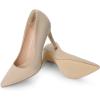 image:imageDREAM PAIRS Womens Closed Toe High Heels Dress Pointed Toe Wedding Pump ShoesNudeSuede