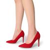 image:imageDREAM PAIRS Womens Closed Toe High Heels Dress Pointed Toe Wedding Pump ShoesRedSuede