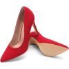 image:imageDREAM PAIRS Womens Closed Toe High Heels Dress Pointed Toe Wedding Pump ShoesRedSuede