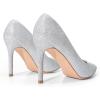 image:imageDREAM PAIRS Womens Closed Toe High Heels Dress Pointed Toe Wedding Pump ShoesSilverGlitter
